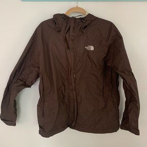 Women's XL Brown North Face XL Windbreaker Zip-Up Jacket with HYVent DT